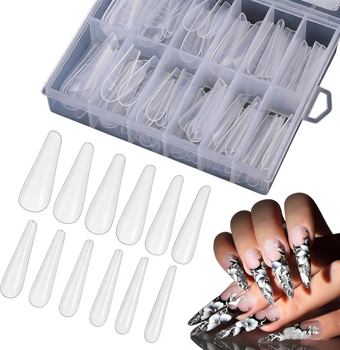 120 STKS Clear Dual Nail Systeem Vorm UV Gel Acryl Nagel Schimmel Volledige Dekking Fasle Nageltips Nagelverlenging Nail Art Manicure Gereedschap