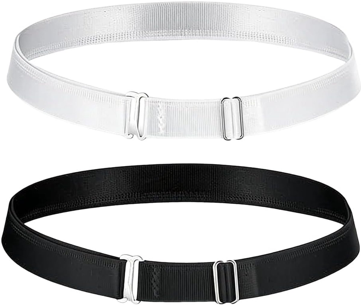 damesriem, 2 stuks, verstelbare tuckband, elastische bovenbanden, shirt tuck band, tool, voor het insteken van overhemden, geen zichtbare tailleriem voor jeans, broeken, jurken