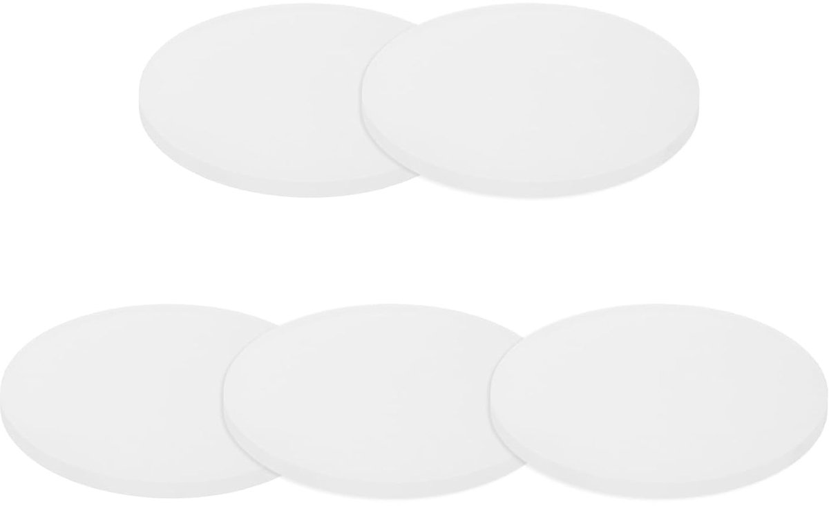 Ronde mat van massief siliconenrubber, 5 stuks, 70 mm diameter x 4 mm dikte, ronde pads van siliconen, trillingsremmend, antislip, doorschijnend, 5 stuks