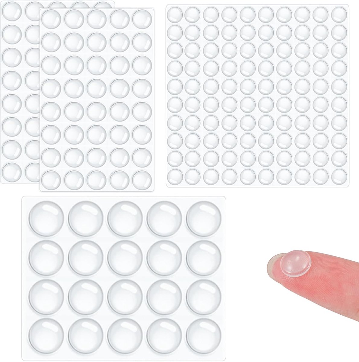 Zelfklevende pads voor kastdeuren, transparant, siliconen, voor laden, meubels, keuken, wandbescherming (verschillende maten), 200 stuks