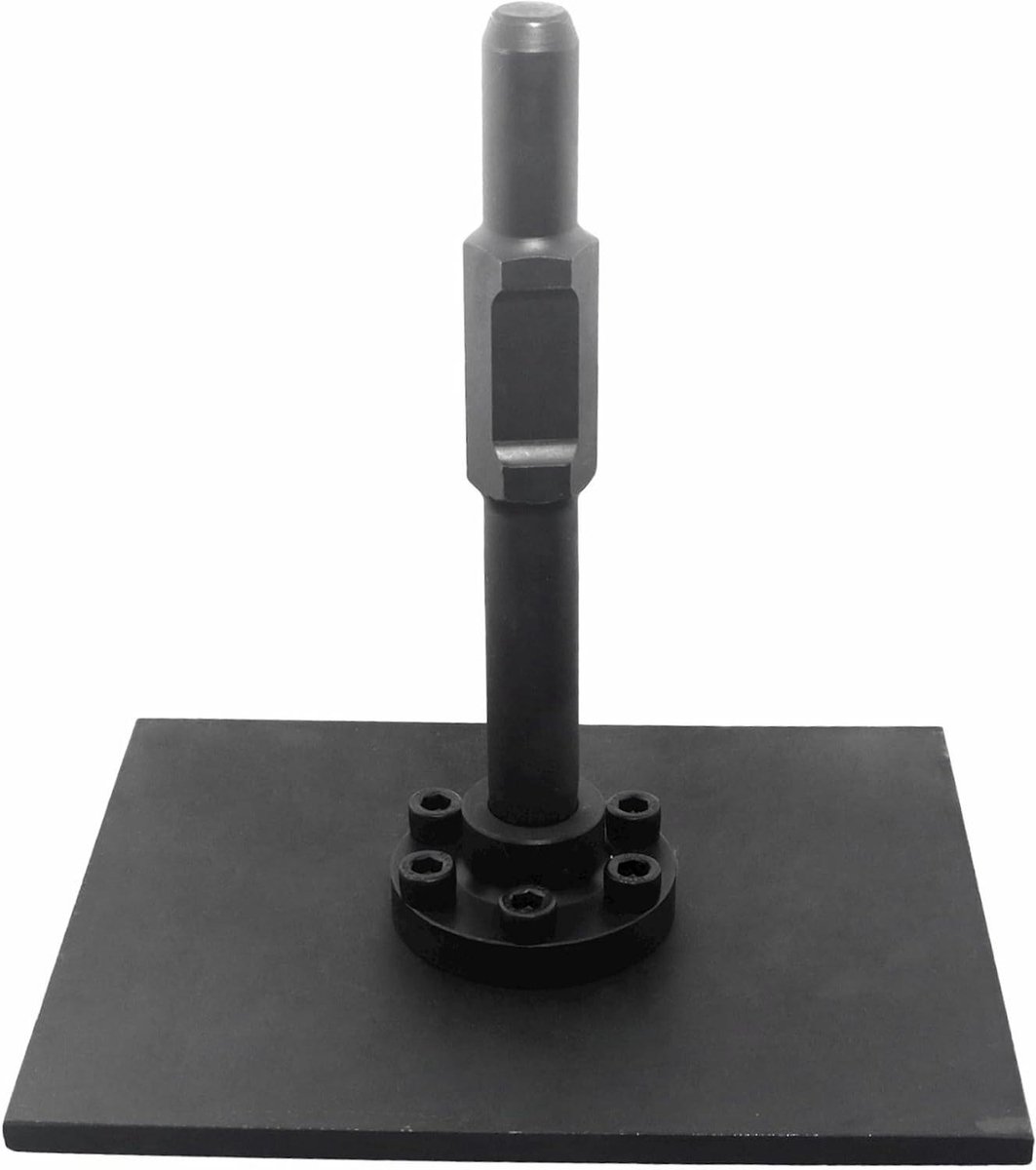 Bodemcompressor stamper - Grondverdichter - Bodem verdichten - 40CR stalen plaat - 260x205 mm plaat - Zwart