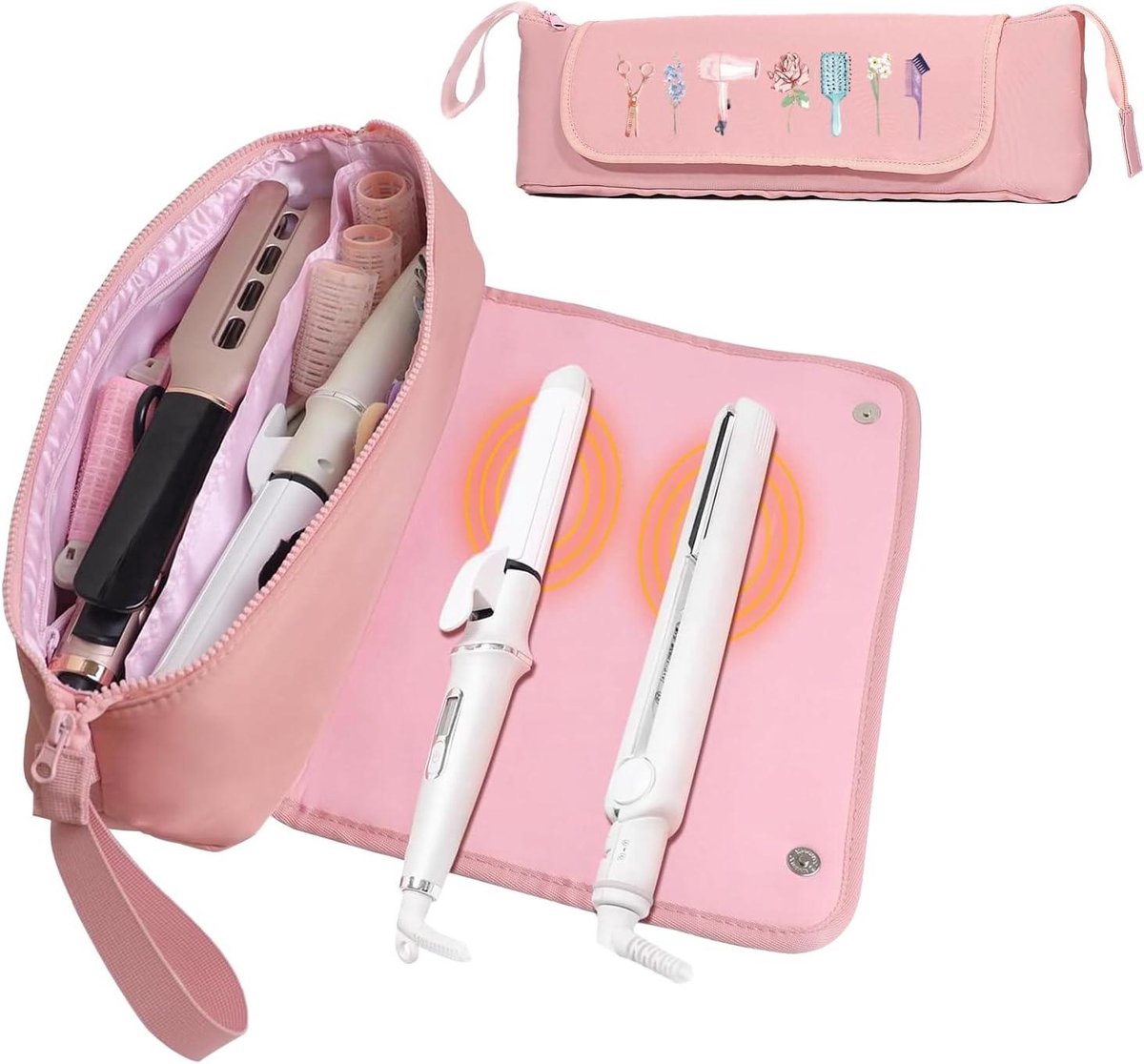 Haarstyling Organizer - Opbergtas Koffer - Reizen & Opslag - Hittebestendig Materiaal - 12 x 15 x 46 cm - Cartoon