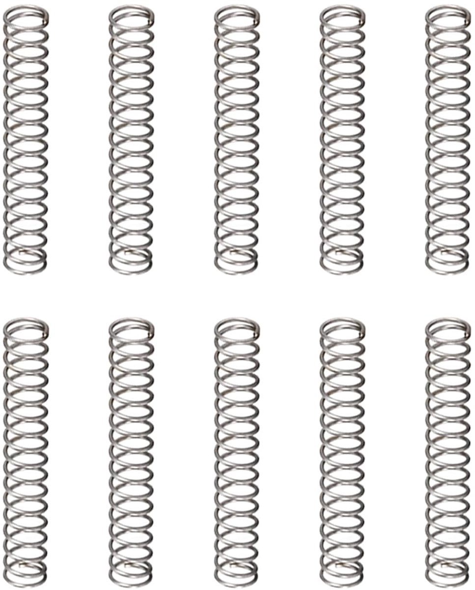 0,3 x 3 x 30 mm (DxOD x L) drukveer, 20 stuks, ideaal voor machines, verlengstuk met stalen veer, grijs