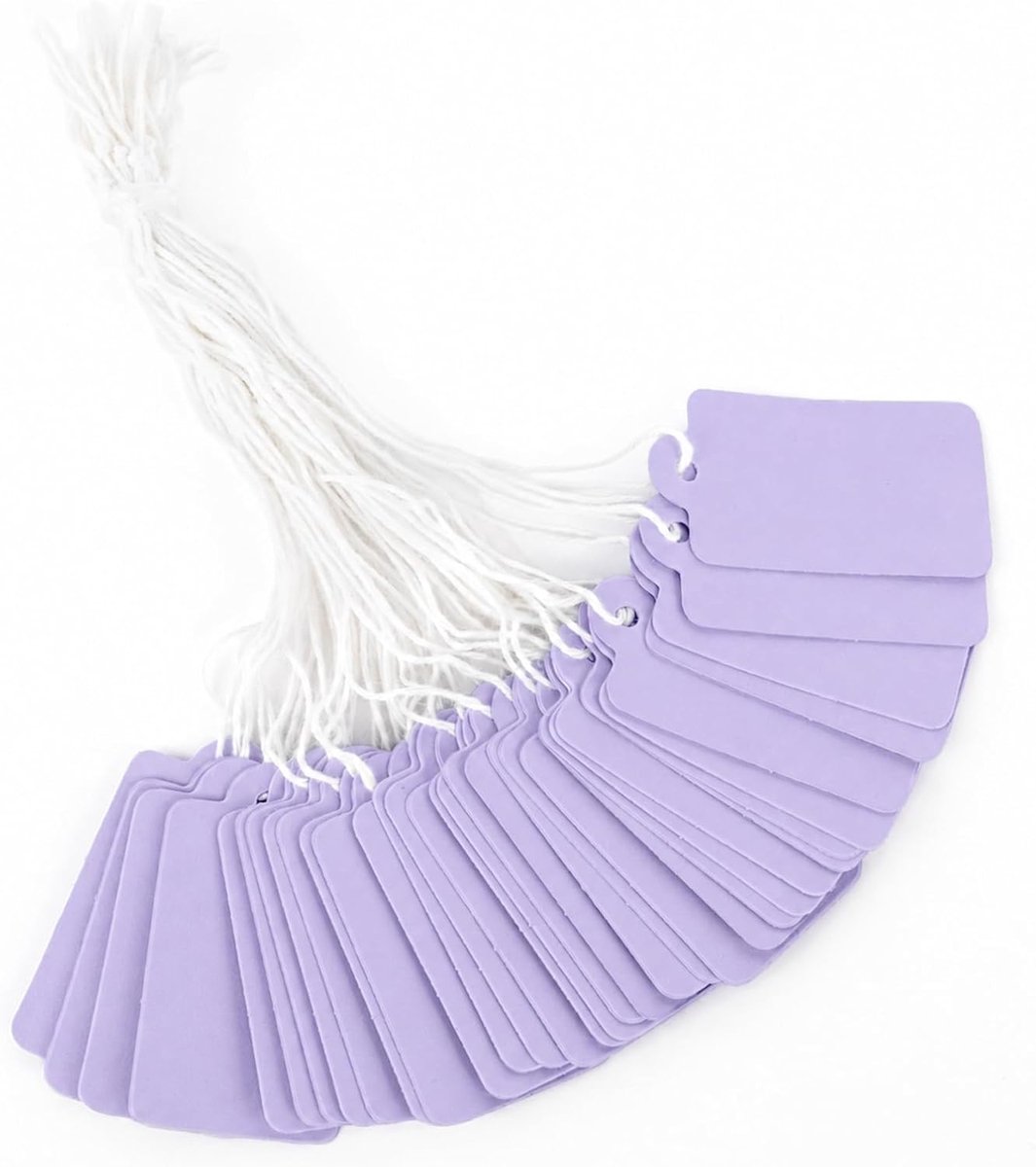 Prijsetiketten met draden: 25 × 45 mm mini hangende etiketten vlooienmarkt, 200 stuks prijskaartjes hangers om te beschrijven, blanco markeringsetiketten voor sieraden, kleding