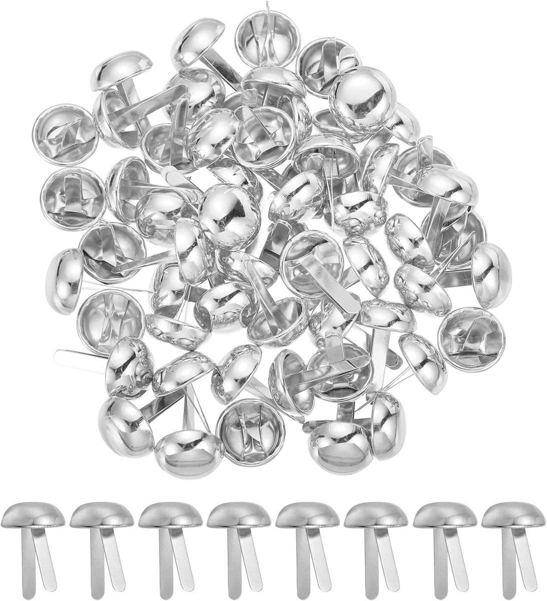 120 stuks Brads papieren bevestigingsmiddelen, 15 x 22 mm metalen ronde kop splitpinnen, prong brads voor scrapbooking lederen ambachtelijke decoratieve doe-het-zelf benodigdheden