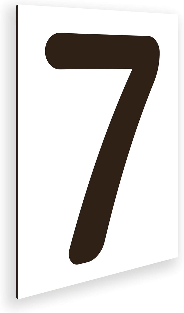 Huisnummerbord voor buiten, aluminium, 18 x 25 cm, voor bedrijfsdeur, schepen, woningen en ruimtes, grote zwarte cijfers (nummer 7)
