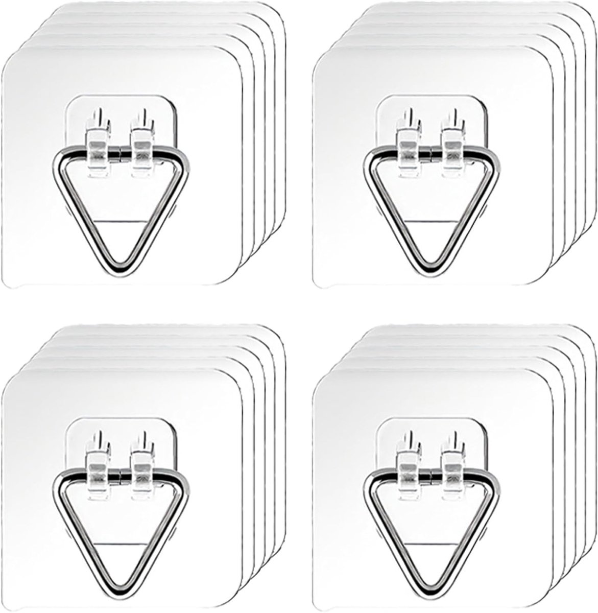 20 stuks zelfklevende haken voor foto's, groot, 7 cm, zonder boren, haken, zelfklevend, bevestiging voor fotolijsten, zwaar, max. 20 kg (groot vierkant)