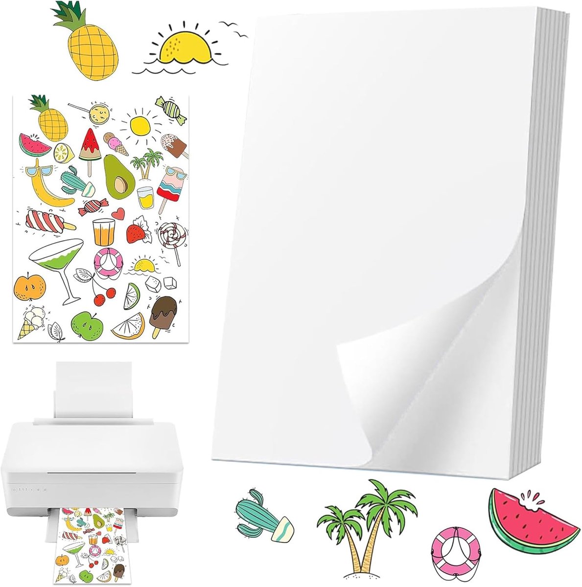 20 vellen premium vinyl A4 plakpapier, zelfklevende folie, transparant, 100% bedrukbaar voor laser, waterdichte plakfolie, sneldrogend, kristalhelder