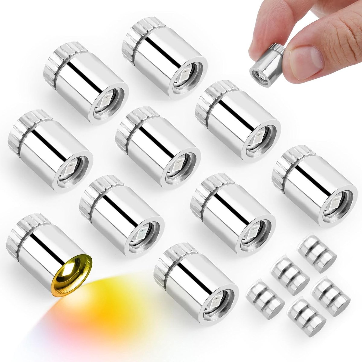 10st Mini LED-Lampjes voor Knutselen, Inclusief Batterij Kleine Lampjes Poppenhuislampjes Mini-Spotjes voor Papieren Lantaarns Feestdecoratie Knutselen (Kleurrijk Licht dat Langzaam Knippert)