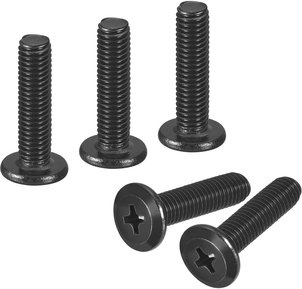 50 stuks zelftappende schroeven, M5-0,8 x 20 mm, machineschroevenset, 304 roestvrij staal, Phillips platte kopschroeven, volledige schroefdraad, zwart oxide