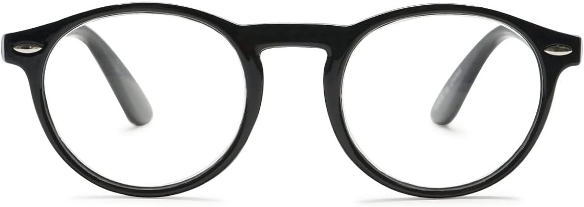 Ronde Leesbril Dames Heren Retro Nerdbril Leeshulp Zichthulp Veerscharnieren Volledige Rand Bril Anti-vermoeidheid Bril met Sterkte 0.0 1.0 1.5 2.0 2.5 3.0 3.5