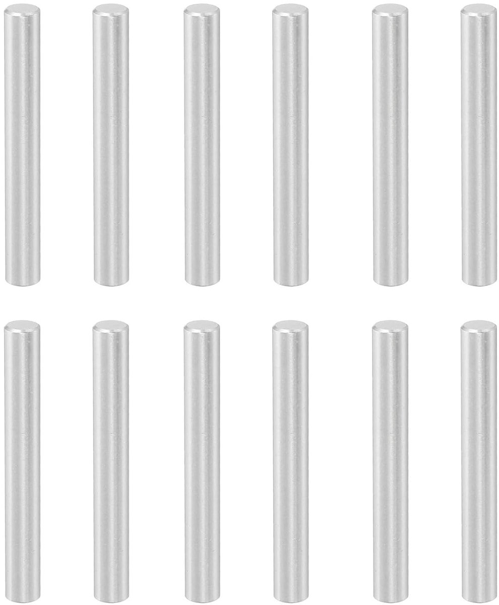 12 stuks 5 x 40 mm 316 roestvrij staal cilindrische grenen, houders voor wandrek bevestigingselementen voor machinebouw, installatie van meubels, projecten, kleur zilver