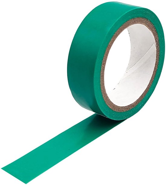 Isolatietape, dikte 0,18 mm, 17 mm x 6 m, rood, zwart, groen, moeilijk ontvlambaar, hoge bescherming, voor elektrische isolatie, reparatie en identificatie, gebruik binnen en buiten — afbeelding 3