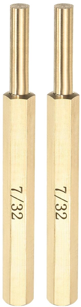 2 stuks messing stiftperforator, 7/32 inch, niet-krassende aandrijfgaten, cilindrische uitlijngat, centreergat, pen, gereedschap voor autosieraden en handwerk
