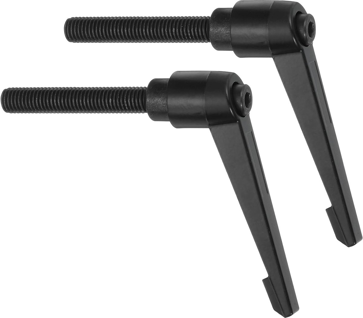 2 stuks M10 x 60 mm verstelbare knoppen handvat mannelijke schroefdraad drukknop ratels snelsluiting draaibouten voor draaibanken, zwart