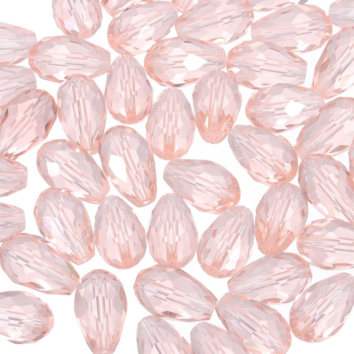 Kralen, 50 stuks roze bicone geboortesteen kraal verticaal gat voor doe-het-zelf knutselen armband ketting sieraden maken