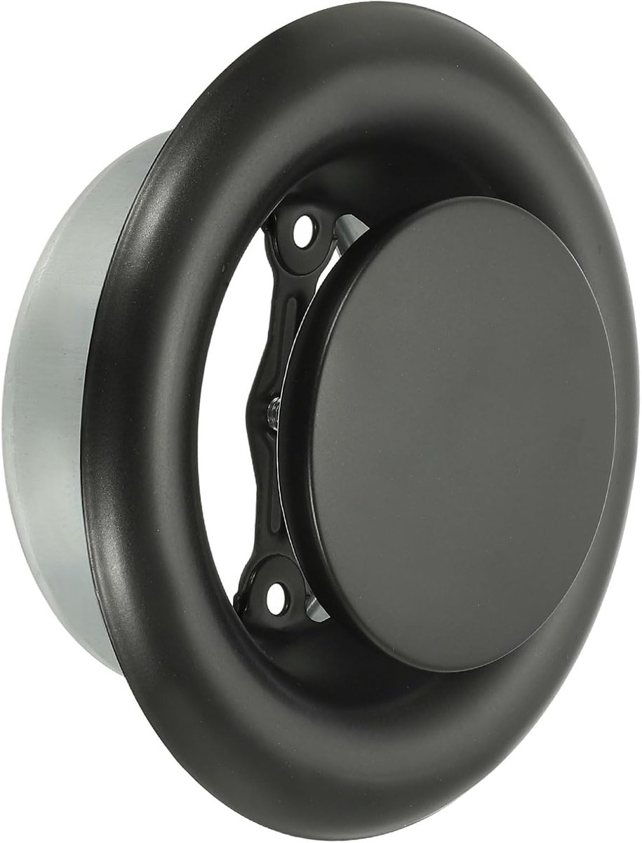 4 inch ronde plafonddiffuser, metalen verstelbare muurventilatiediffuser ventilatiekanaal afdekking afvoertoevoer voor keuken badkamer garage, zwart