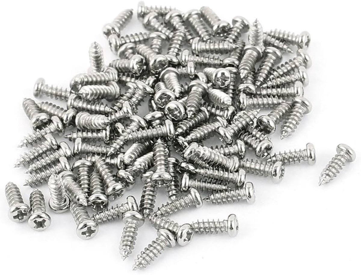 Zelfborende kruisschroeven, 100 stuks, M2,5 x 8 mm, roestvrij staal, STL-schroeven
