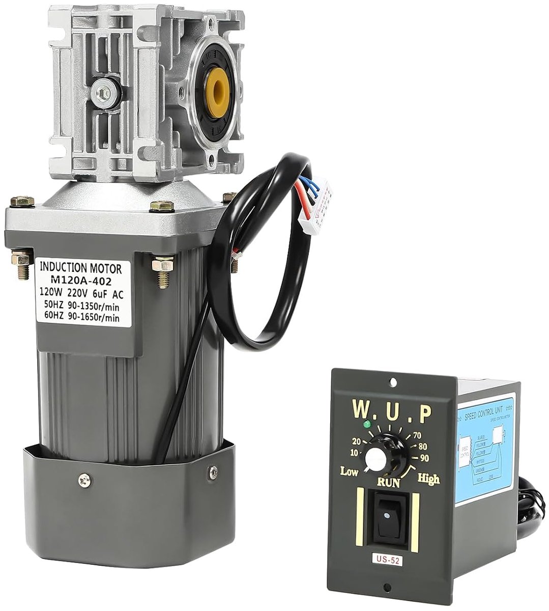 Wormtransmissiemotor 120 W - 220 V - instelbaar toerental - zelfremming voor lastenliften - SnelShoppen