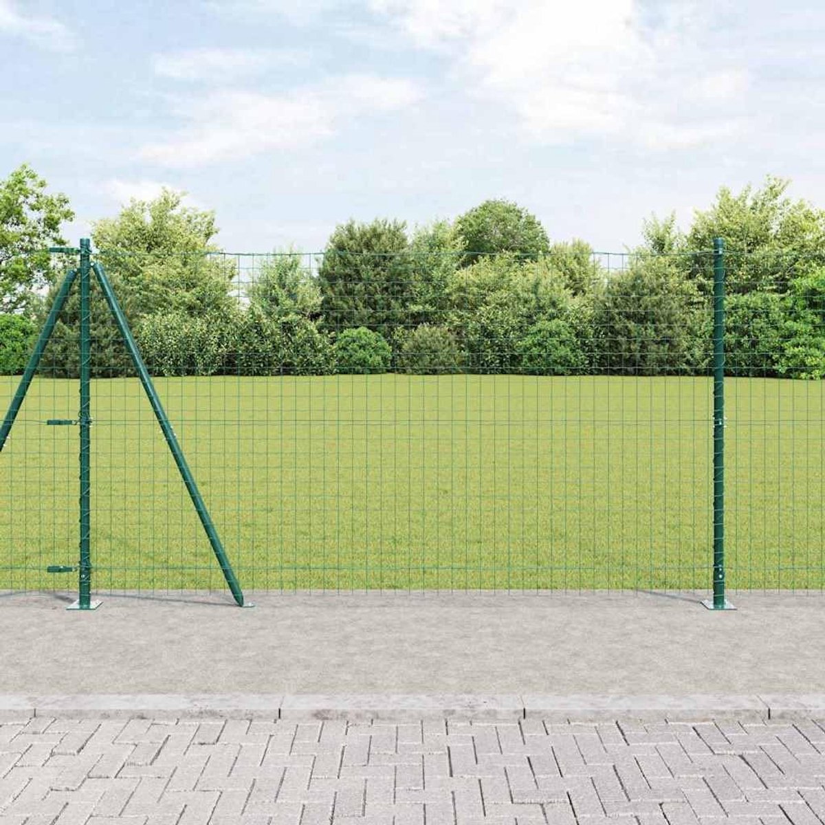 Concretebasefix Tuinhek, metaal, omheiningen, weerbestendig en gepoedercoat, stabiele inkijkbescherming voor terras, erf en tuin, groen, 10 x 1,2 m, 50 x 50 mm mesh