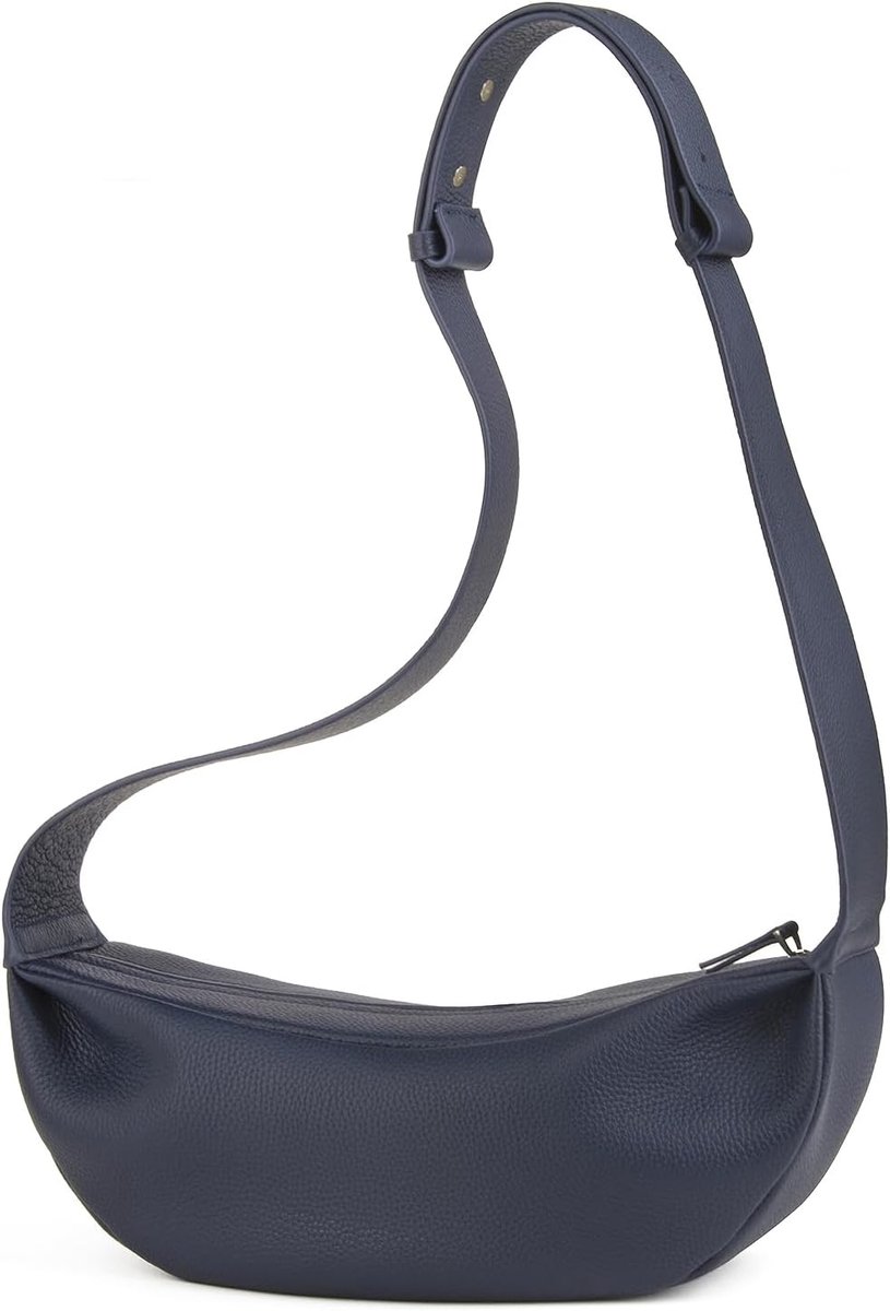 Halve maan tas voor dames: echt lederen halve maan tas verstelbare riem dames Cross-Body tassen