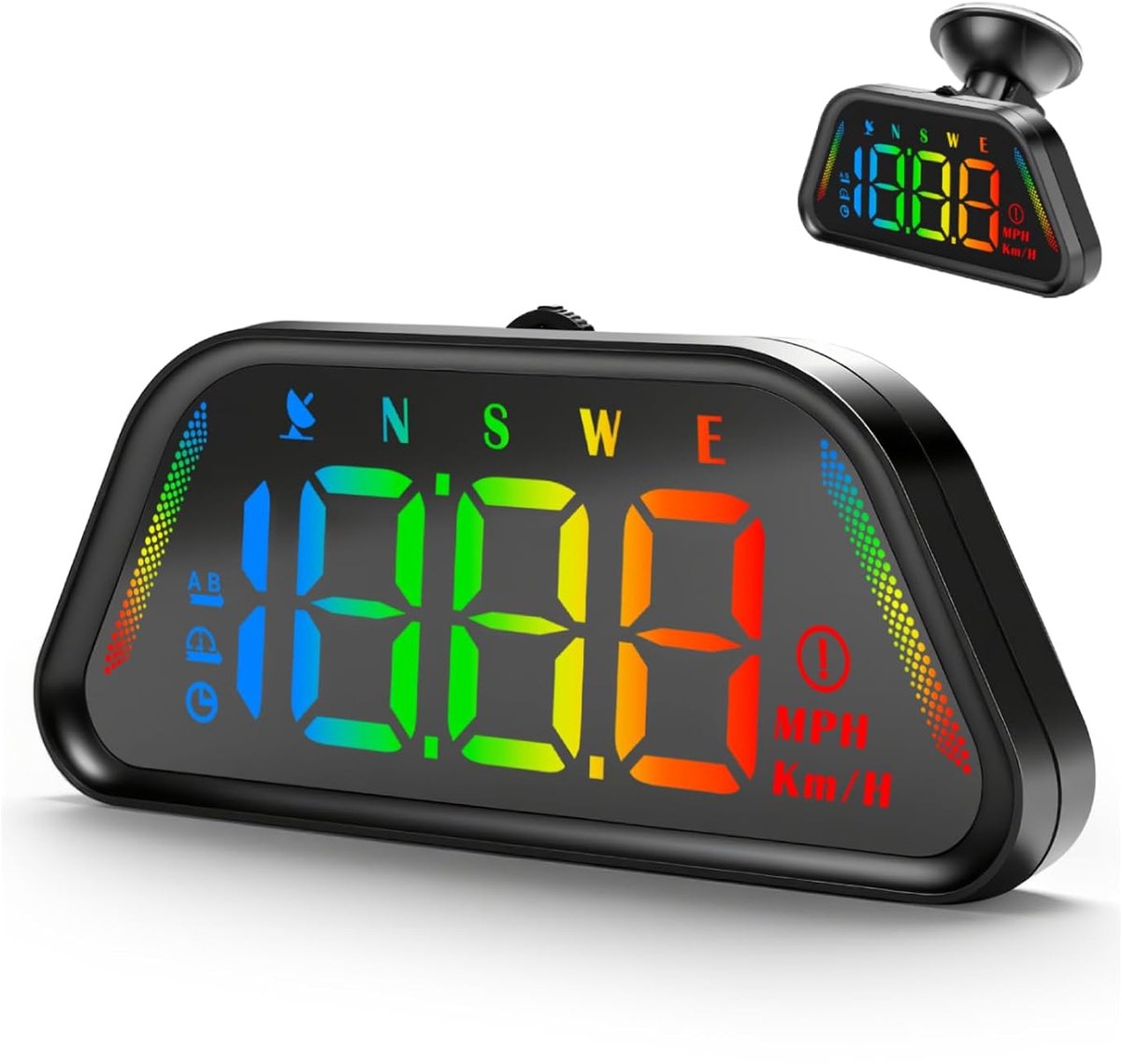 Head Up Display Auto HUD, digitale snelheidsmeter met overschrijdingsalarm, instelbaar ledlicht, GPS-snelheidsmeter voor de meeste voertuigen