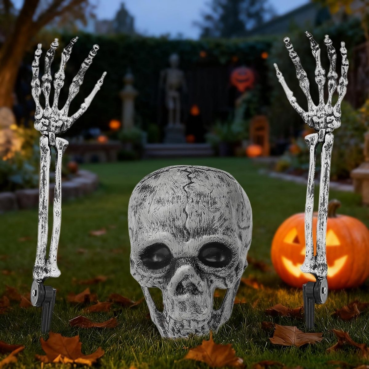 Skelet, schedel realistische decoratie, skelet Halloween, doodshoofd decoratie feestdecoraties voor buiten, voor tuin, begraafplaats, decoratie, binnenplaats, schedel, decoratie