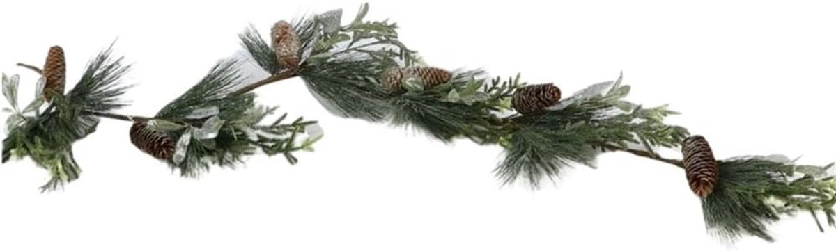 Garland groen-bruin-natuurlijk - L 140 cm - decoratief - voor sfeervolle aankleding - SnelShoppen