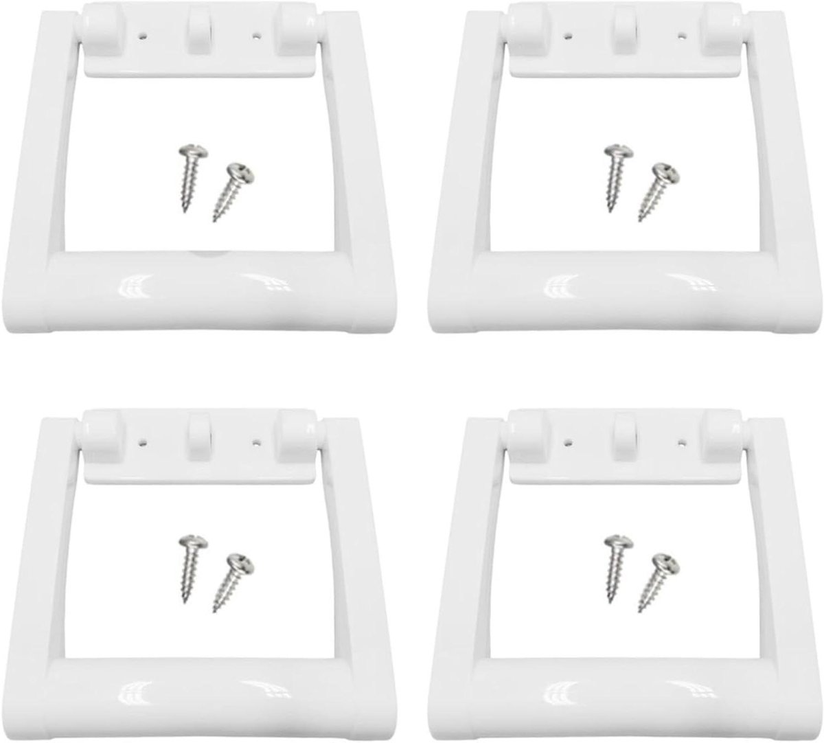 Reservegrepen Koelbox - Draaghandgrepen Set - Transport Gemak - Complete Reparatieset - 4 Sets - Wit