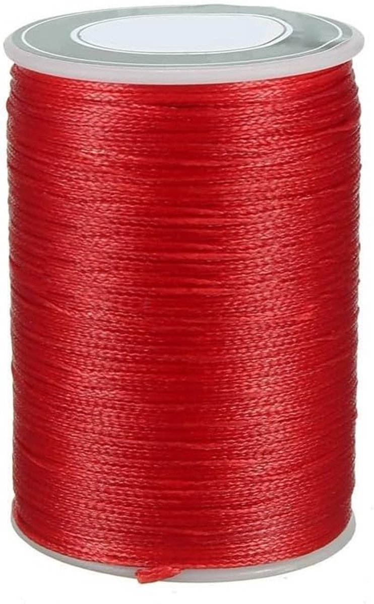 Draad in 0 8mm diameter, 78 m lang, perfect voor het naaien van lederen ambachten (rood)