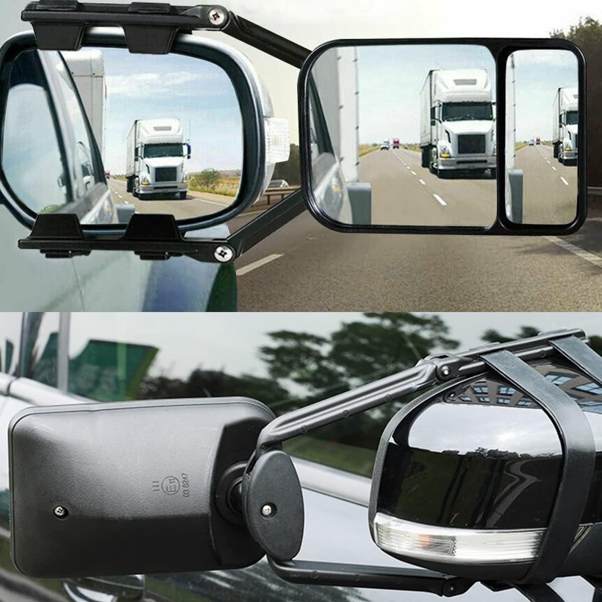 Buitenspiegels Trailer Extension Towing Dual Arm Glass Mirrors (1 Pack)
