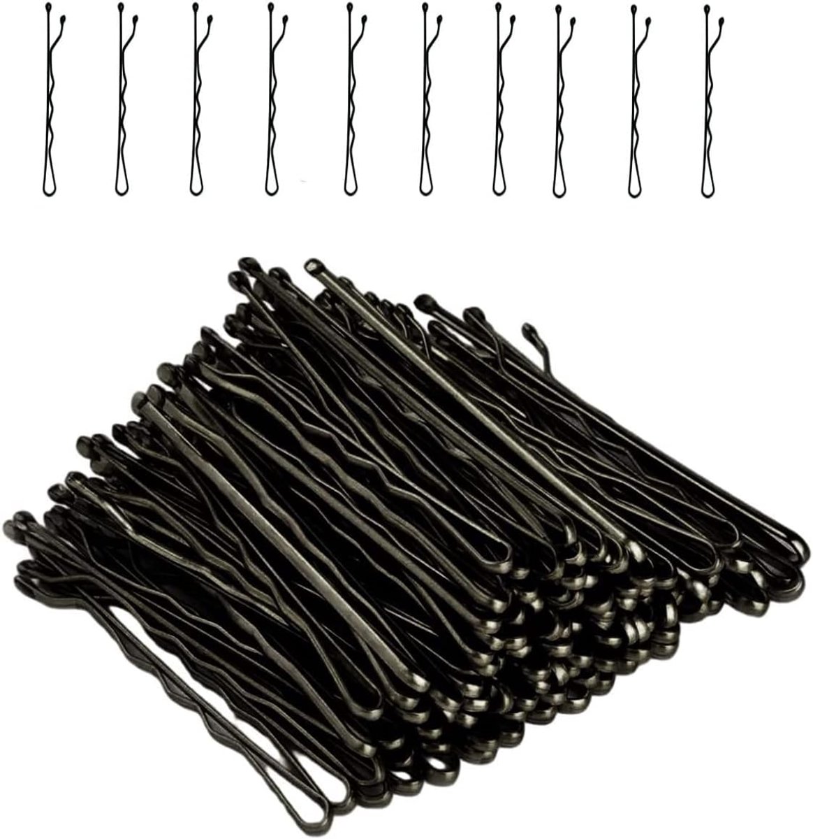 Haarklemmen, 100 stuks, 3,5 cm, golvende haarspelden, metaal, zwarte haarspelden, golfvorm, bobby pins, haarclips, haaraccessoires voor vrouwen, meisjes en kapsalon, zwart
