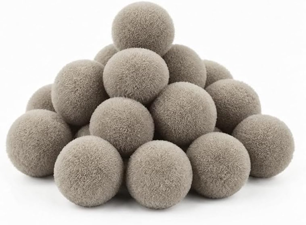 (Grijs) Vilten ballen, 1,5 cm, grijs, 100 stuks voor doe-het-zelf | Decoratieve ballen voor doe-het-zelf, huisdecoratie, feestjes en slingers.
