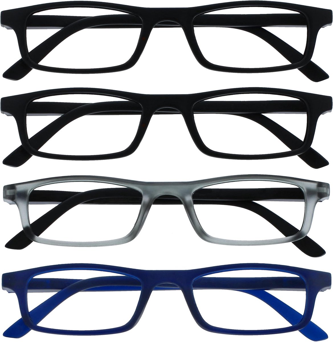 Zwart Mat Grijs Marineblauw Lezers Waarde 4 Stuks Mannen Vrouwen Scharnieren Met Veer RRRR17-1173 +1,00
