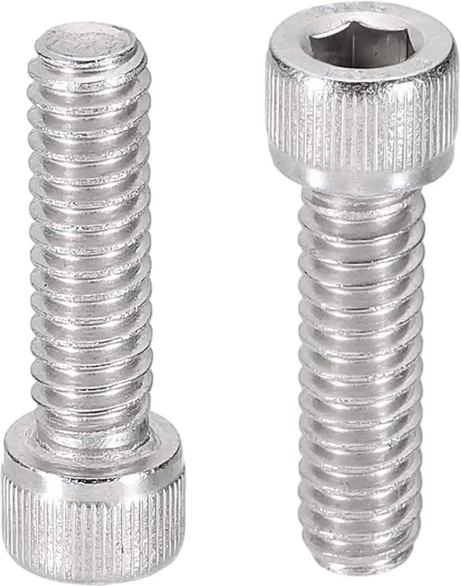 10 stuks 1/4-20 x 7/8 zeskantschroeven met binnenzeskant, 304 roestvrijstalen schroeven, zeskantaandrijving, lichtoppervlak, schroefdraadschroeven, volledige schroefdraad voor reparatie