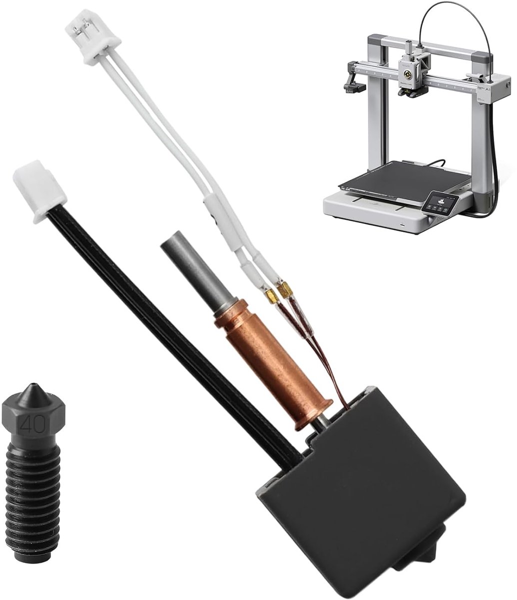 Kit met 0,4 mm geharde stalen sproeiers, compatibel met Kobra 3, complete set met verwarmingsblok thermistor, gehard stalen mondstuk, reserveonderdeel 3D-printeraccessoires, compatibel met