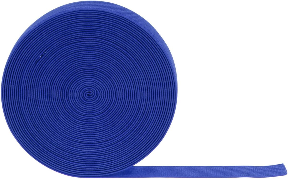 Elastische naaiband, breedte 25 mm, plat elastisch touw voor doe-het-zelfprojecten, kunst, handwerk, diepblauw