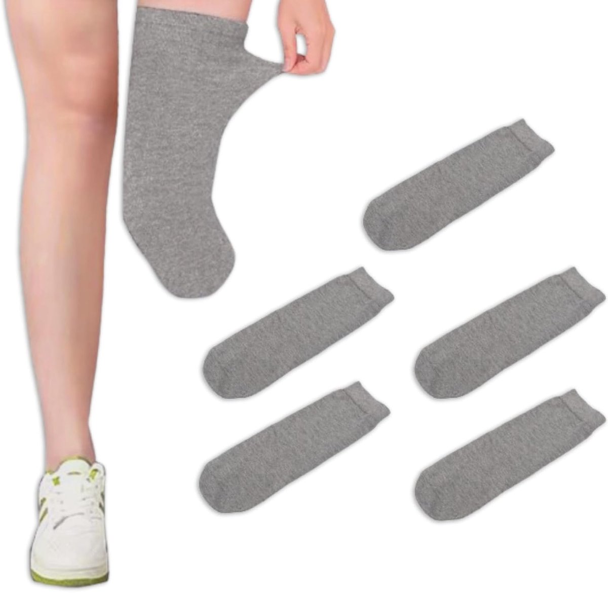 5 Stuks M Zachte Ademende Amputatie Sok Prothese Ledemaat Stomp Sok, Elastisch Verdikt Katoen Beschermend