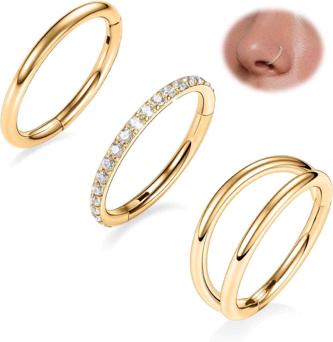 3 stuks neuspiercings helix piercings septum piercing conch piercing daith piercing tragus piercing roken piercing chirurgisch staal 20G 18G 16G
