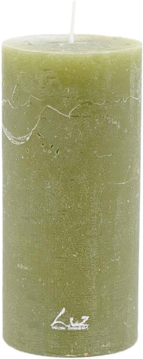 Stompkaars groen D 7cm H 15cm - 2 stuks - sfeervol en natuurlijk - perfecte ambiance - SnelShoppen