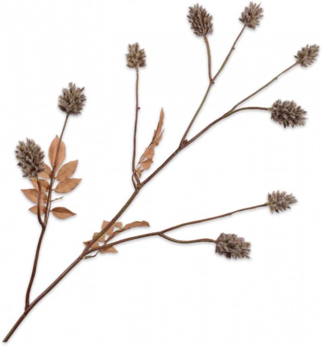 Kunstbloem thistle tak grijs 118 cm - zijden bloem - decoratief - ideaal voor interieur - SnelShoppen