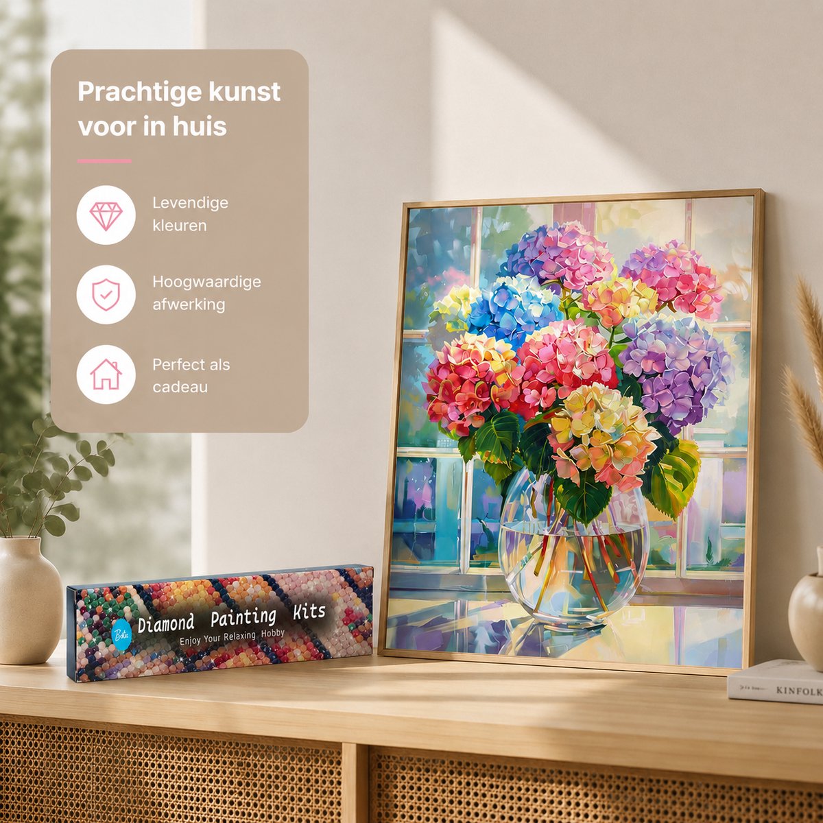 BOTC Diamond Painting Volwassenen - Diamond Painting Kinderen - Diamond Painting Pakket Volledig - 30x40CM - Bouquet — afbeelding 7