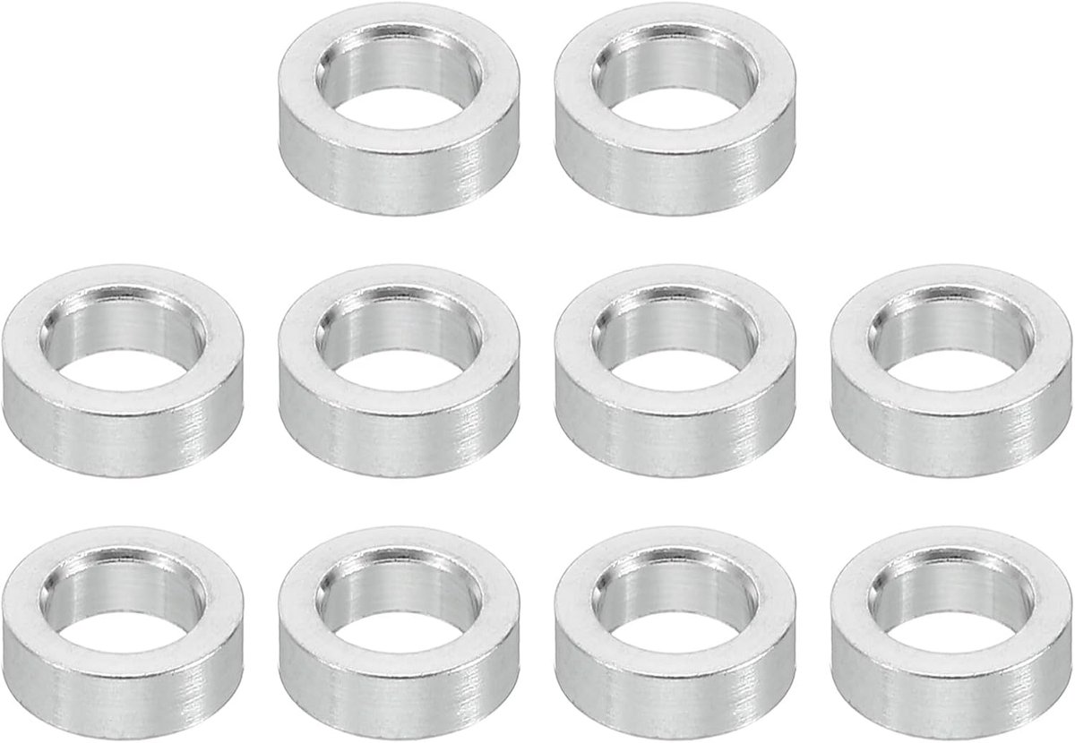 M5 Aluminium Spacers, 10 Stks Metalen Spacer Aluminium 5.2mm ID x 8mm OD x 2.5mm L Aluminium Spacer Schroef Standoff Ronde voor 1/5 "of M5 Schroefbouten