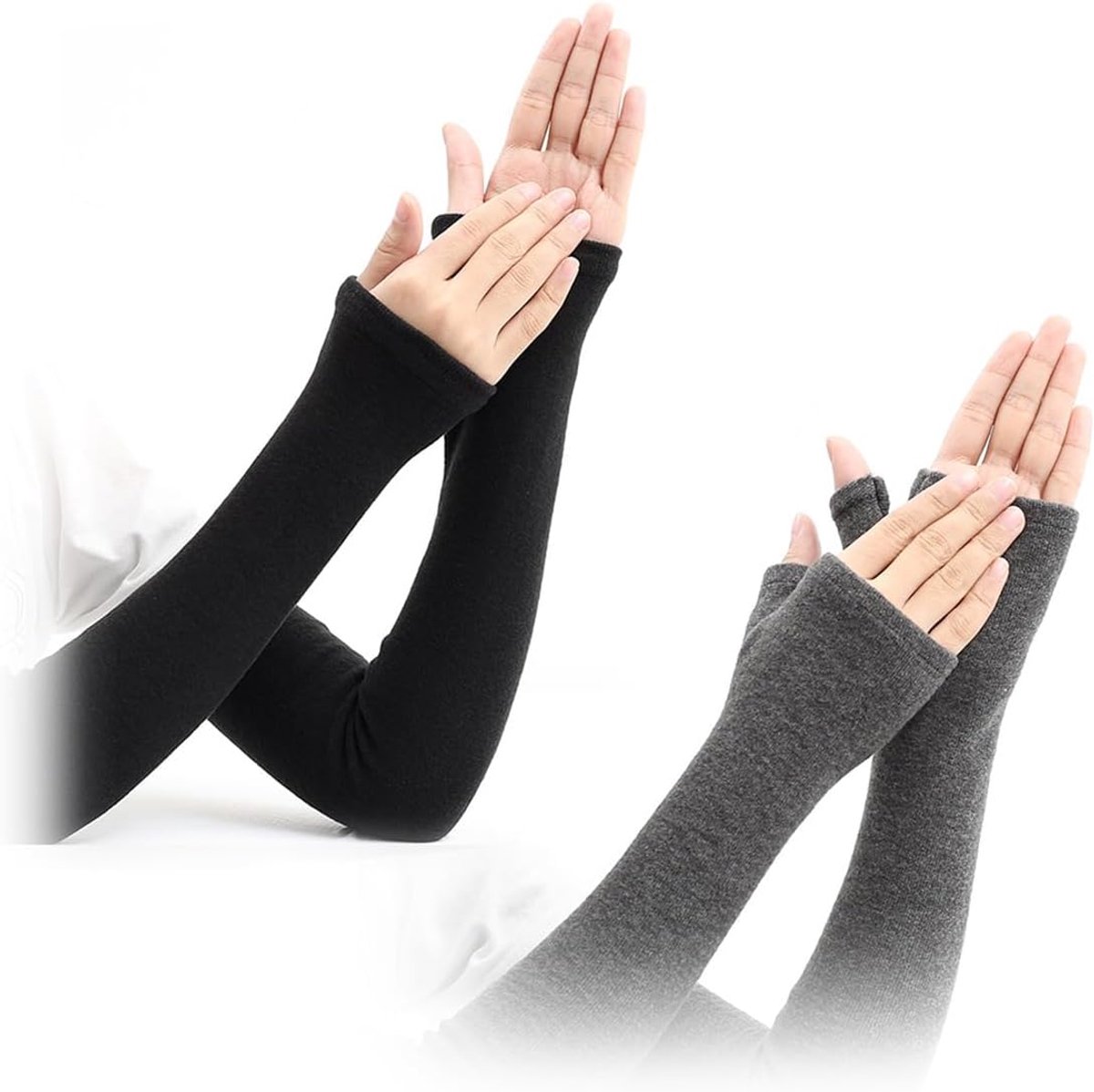Vingerloze Lange Mouwen Handschoenen - Elastisch - Elbow Lengte - Ideaal voor Koude Dagen - ShopVlot