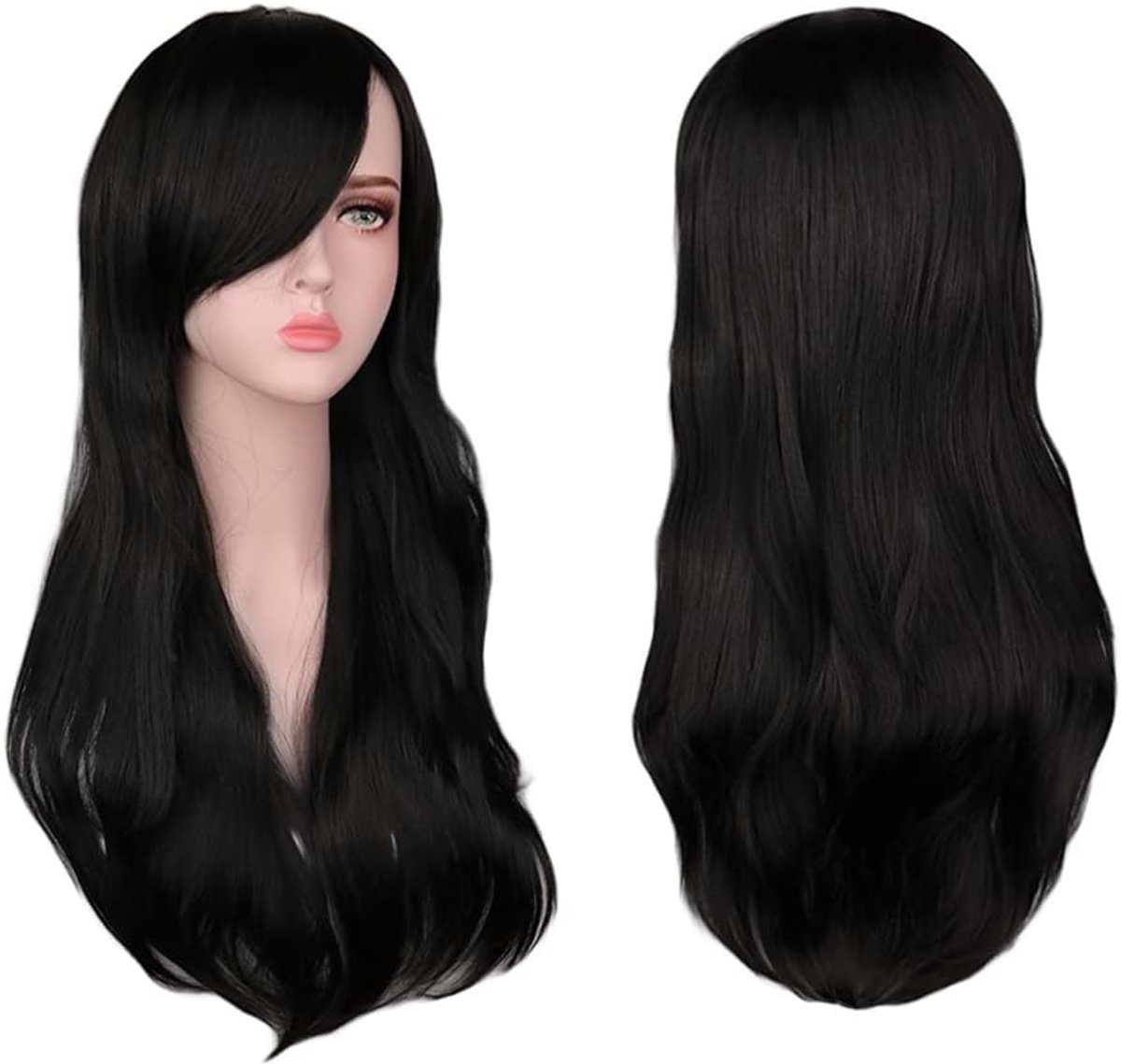 Wig voor vrouwen 28 inch - lang golvend blond - synthetische anime cosplay - inclusief zonnebril en wigcap - ShopVlot