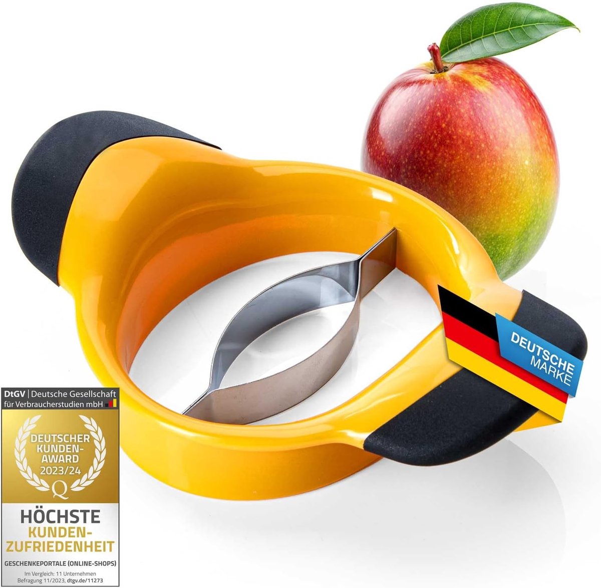 Mango snijder - roestvrijstalen mes - ergonomische handgrepen - eenvoudig en snel mangos snijden - ShopVlot