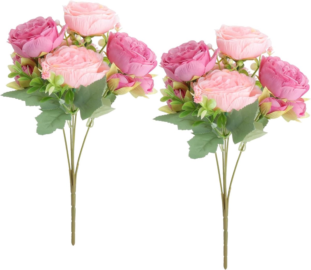 Kunstbloemen pioenrozen - 2 bundels - zijde - realistisch voor decoratie - ShopVlot