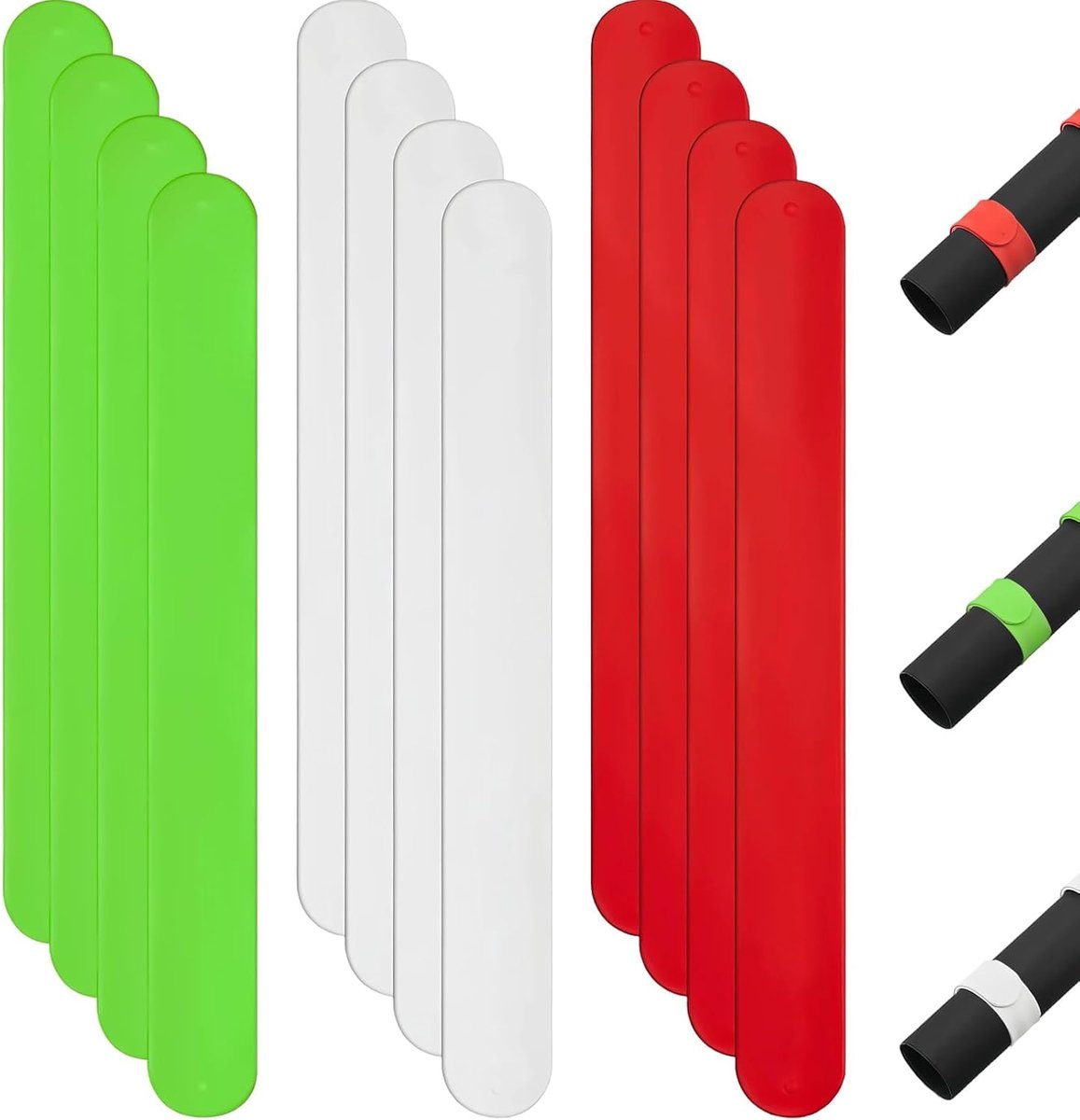 klikband 12-delig - siliconen en mangaanstaal - flexibel en herbruikbaar - ideaal voor cadeaupapier en kabelordening - ShopVlot