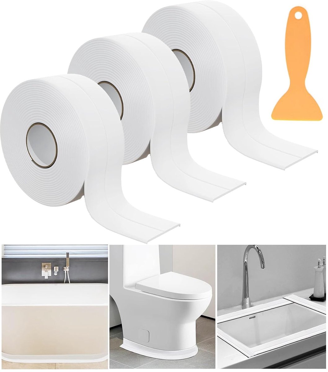 Badafdichting tape 38mm x 9.6M - PVC waterdicht - schimmelwerend - eenvoudig aan te brengen - ShopVlot