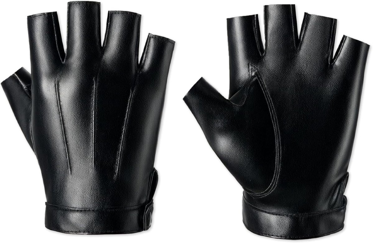 Vingerloze Handschoenen voor Mannen en Vrouwen - PU Faux Leer - Warm en Geïsoleerd - Ideaal voor Fietsen - ShopVlot